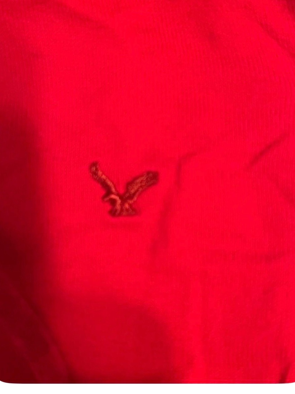 American Eagle Red Hooded V-Neck Lightweight Sweater Hoodie New without tag - Picture 3 of 3